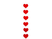 Herzenkette Karton rot 6 Herzen, 27 x 27cm