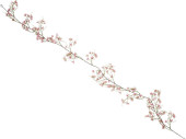 flower garland "Deluxe", green/pink, l 180cm