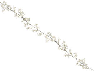 flower garland "Deluxe", green/white, l 180cm