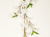 flower garland "Deluxe", green/white, l 180cm
