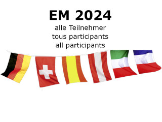 chaîne de drapeaux grande "24 nations championnat dEurope 2024" tissu
