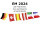 chaîne de drapeaux grande "24 nations championnat dEurope 2024" tissu