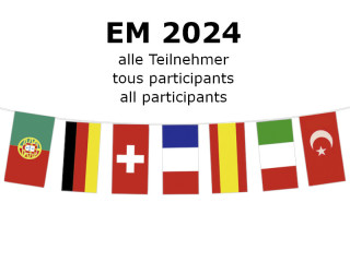 Fahnenkette "24 Nationen EM 2024" Papier
