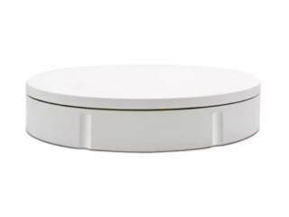 plateforme tournante blanche, plastique, 230V, capacité de charge 50kg, Ø 30cm, télécommande incluse