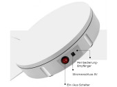 plateforme tournante blanche, plastique, 230V, capacité de charge 50kg, Ø 30cm, télécommande incluse