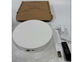 plateforme tournante blanche, plastique, 230V, capacité de charge 50kg, Ø 30cm, télécommande incluse