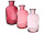 glass bottle "Riga", color, Ø 7 x h 12cm, set of 3 pcs., pink-mix