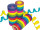Papierluftschlange "Jumbo", bunt uni, 1 Rolle = 10 St. à 14mm x 15m, schwer entflammbar