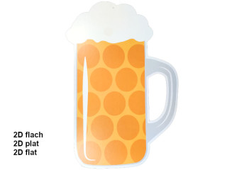 beer mug XXL display hanger 2D, cardboard, yellow/white, 50 x 75 x 0,3cm