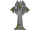 Grabstein-Kreuz mit Moos, grau/grün, 36 x 2,5 x H 55cm