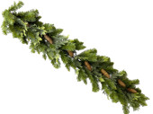 guirlande sapin mix, avec cônes, vert/marron, l...