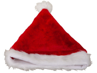 Nikolaus-Mütze Plüsch, rot/weiss, H 45cm, unisize