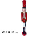 nutcracker XL, with sword, red, wood, h 110cm
