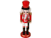 nutcracker with sword, wood, h 25cm, red