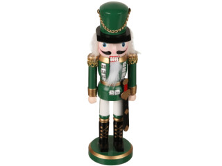 nutcracker with sword, wood, h 25cm, green