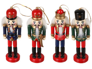 nutcracker set of 4 mixed, wood, h 13cm