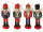 nutcracker set of 4 mixed, wood, h 13cm