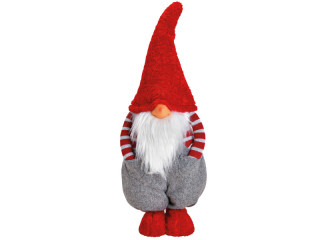 lutin "Lasse", debout, gris/rouge, h 55cm
