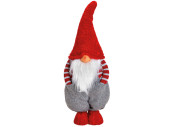 lutin "Lasse", debout, gris/rouge, h 55cm