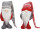 gnome with flabby cap, mixed colors grey/red, h 27cm