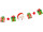 deco chain "gifts-Santa Claus-stars", green/red/white, horizontal, h 39 x l 160cm