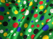 fabric "dots", green/colorful, w 140cm