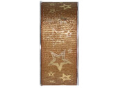 ribbon with contour stars, l 15m, w 40mm, gold/gold