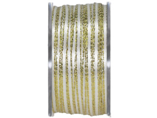 ruban „double face satin“ , 2 couleurs, l 3mm x L 50m, blanc/or