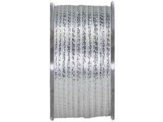 ribbon „double face satin”, 2-colored, w 3mm x l 50m, white/silver