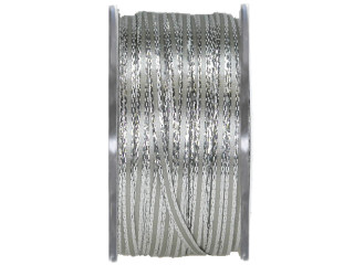 Band "Double Face Satin", 2-farbig, B 3mm x L 50m, grau/silber