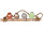 birds 4 pieces on branch, brown/coloured, wood/styrofoam/feathers, with hanging rope