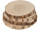 Holzbaumscheiben, natur, Ø 10 - 12cm, 10mm dick, 4er Set
