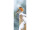Textilbanner "Vogel im Winter", braun/blau/weiss, 75 x 180cm, Schlauchnaht oben+unten