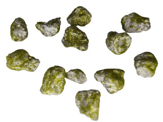 pierres avec mousse, petites, 4 - 6cm, 300g, gris/vert, env.12 - 14 pièces