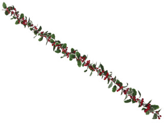 ilex garland with berries “holly”, green-white, l 180cm, w 15cm