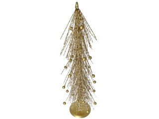 fir tree "modern art", balls on spirals, gold, h 46cm, Ø 15cm
