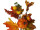 Herbstdeko-Pick mit Kürbis, Herbstblättern und Beeren, herbstbunt, B 13 x L 22cm