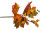 Herbstdeko-Pick mit Kürbis, Herbstblättern und Beeren, herbstbunt, B 13 x L 22cm