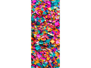 bannière textile "confetti", colorée, 75 x 180cm, couture tube en haut + en bas