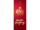 textile banner “glitter ball/Merry Christmas”, red, 75 x 180cm, tubular seam top+bottom
