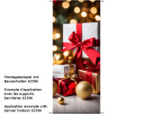 Textilbanner "Geschenke/Schleife", rot/gold, 75...
