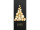 bannière textile "arbre des boules Merry Christmas" or/noir, 75 x 180cm, couture tubulaire en haut + en bas