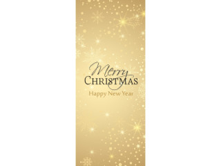 Textilbanner "Lichtermeer" mit Text, gold, 75 x 180cm, Schlauchnaht oben+unten