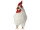 poule "natural", petite, blanche, h 20cm, l 20cm, p 10cm