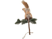 squirrel "Skip", natural, hanging on branch, 30 x 15 x h 75cm