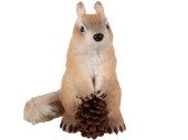 squirrel "Skip", natural, standing with pine...