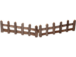 clôture en bois petite, 2 parties. naturel/gris, 100 x h 18cm