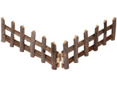 wooden fence small, 2-part, natural/grey, 100 x h 18cm