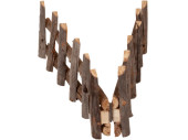Zaun aus Holz klein, 2-teilig. natur/grau, 100 x H 18cm