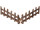 wooden fence small, 2-part, natural/grey, 100 x h 18cm